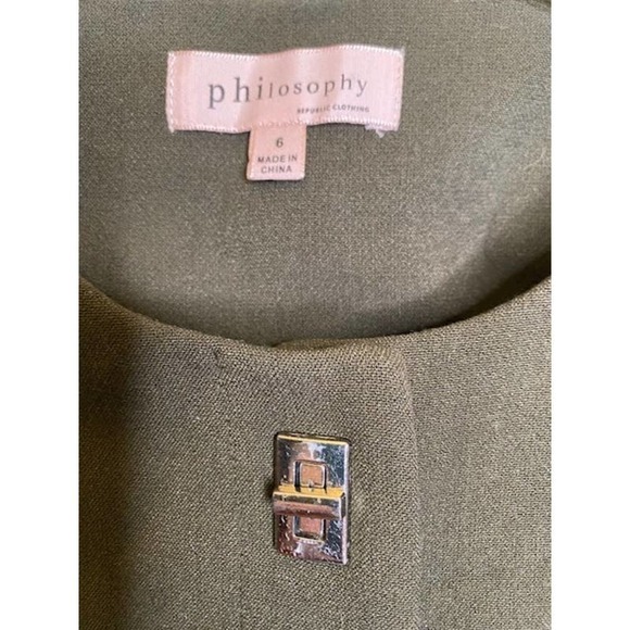 Philosophy Dark Green Womens Cropped Blazer size 6 - Picture 3 of 3